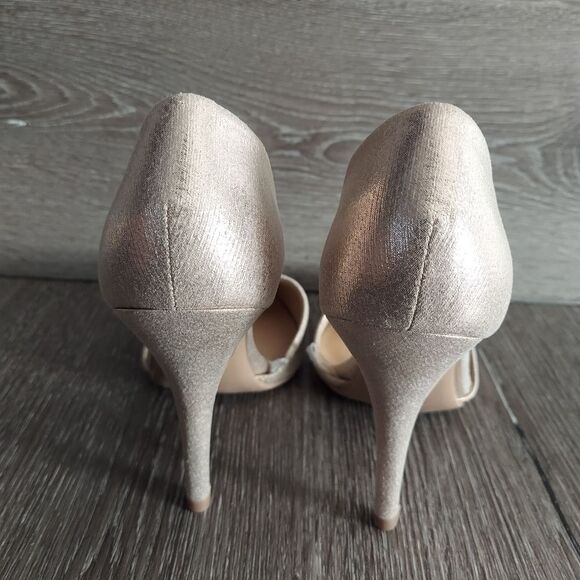 Chinese Laundry Elegant Gold Rhinestone Stiletto D'Orsay Heels Size 7.5 - Picture 5 of 8